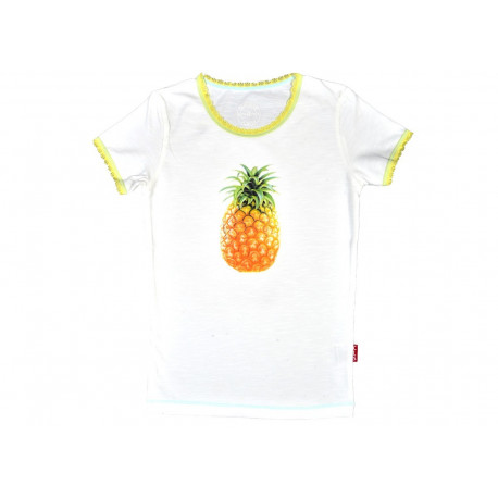 t-shirt fille blanc 'ananas' t-shirt fille blanc 'ananas'