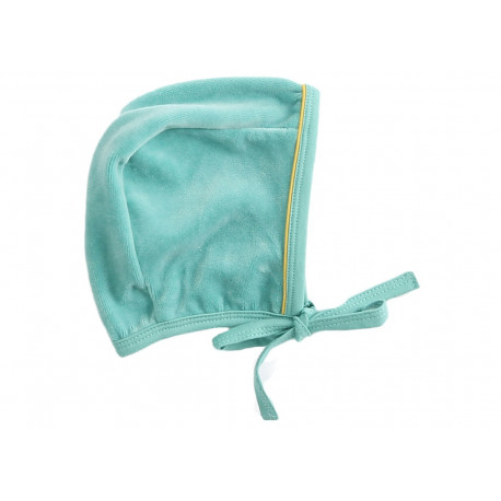 adorable bonnet bébé en velours jade adorable bonnet bébé en velours jade