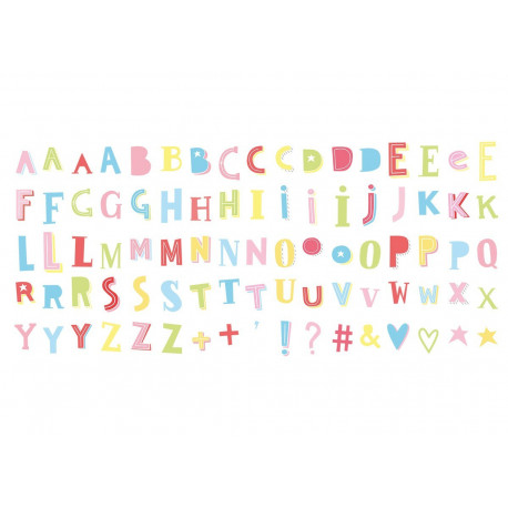 set lettres & symboles colorés 'funky colour' pour boîte lumineuse set lettres & symboles colorés 'funky colour' pour boîte lumineuse