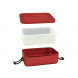 boîte à tartines en aluminium rouge avec insert silicone 'Plus'