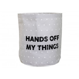 sac de rangement gris 'Hands off...'