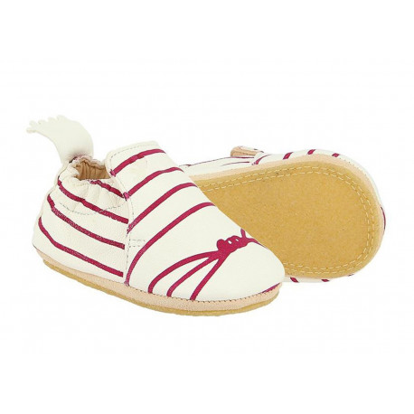 adorables chaussons bébé Blublu 'marin blanc/fushia' adorables chaussons bébé Blublu 'marin blanc/fushia'
