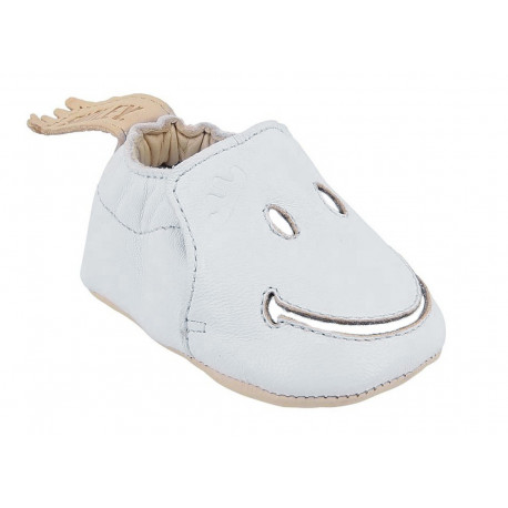chaussons bébé souples Blumoo 'smiley inwi/blanc' chaussons bébé souples Blumoo 'smiley inwi/blanc'