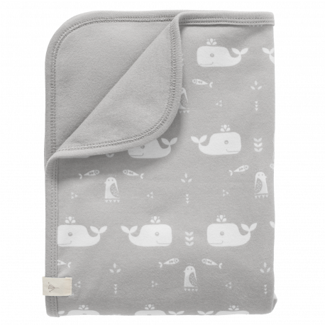 couverture bébé en coton bio 'Whale grey' couverture bébé en coton bio 'Whale grey'