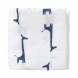 set de 2 langes d'emmaillotage - giraf indigo blue (70x60)