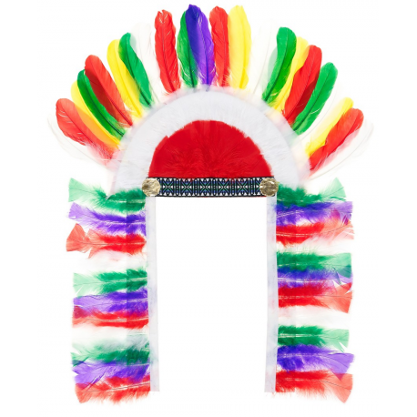 luxueuse coiffe d'Indien multicolore luxueuse coiffe d'Indien multicolore