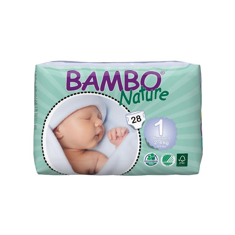 Couches Bambo Nature Newborn T1 (2-4 kg) - 1 paquet 22 - Bambo nature