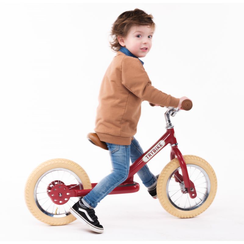 draisienne tricycle 2 en 1 vintage rouge 3 roues evolutive - TRYBIKE –  Trybike France