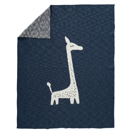Couverture en tricot Giraf indigo