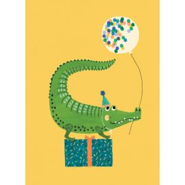 carte postale party crocodile