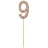 Pique à gâteau - Chiffre 9 en strass