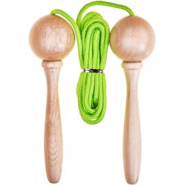 Corde Ã  sauter ajustable en bois - Fluo